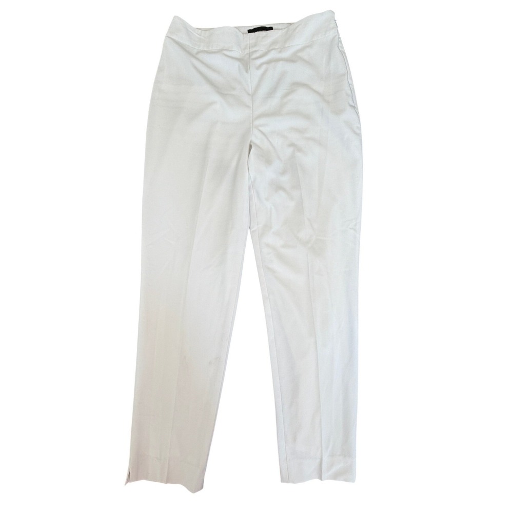 Talbots Hollywood Ankle Straight Leg Pants Womens 6 White Work Career Minimalist